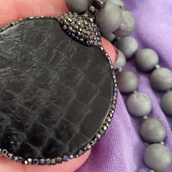 Evil Eye Crystal,Pearl, and StoneBeaded Necklace - Picture 5 of 11